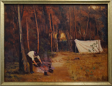 Settlers camp Mackie after Arthur Streeton